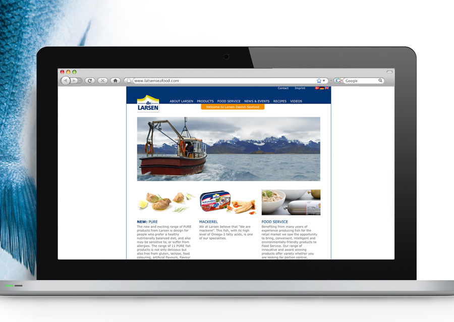 Larsen Danish Seafood Website Konzept